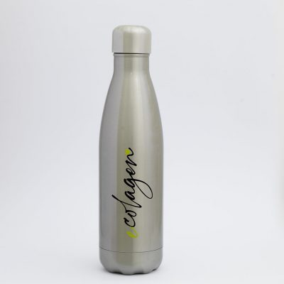 Botella térmica Ecolagen color plateado metalizado